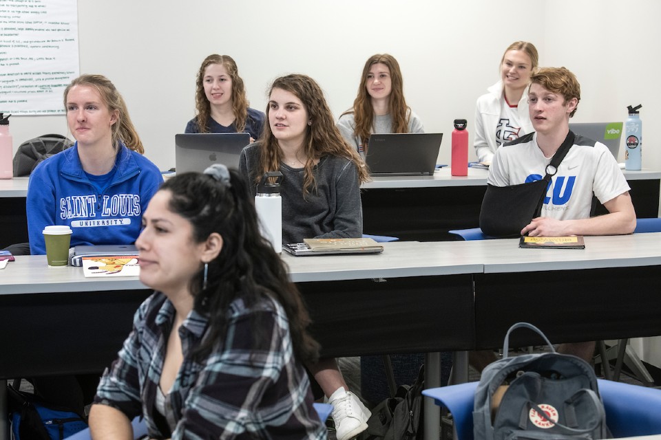 Students sitting at desks