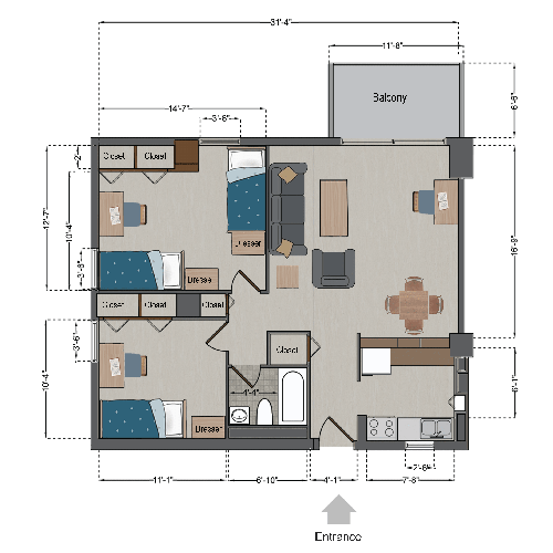 Marchetti Triple Floor Plan