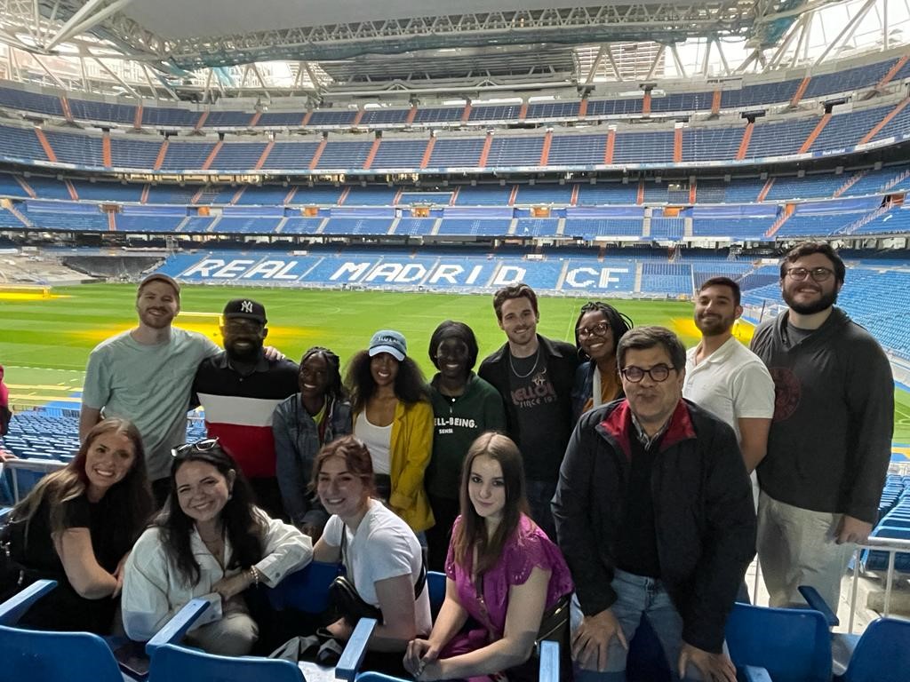 Students at the Real Madrid game